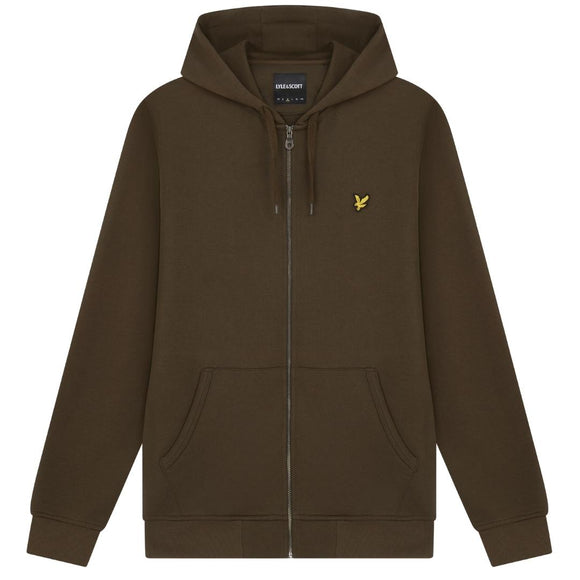 Lyle Scott Branded Olive Zip Up Hoodie