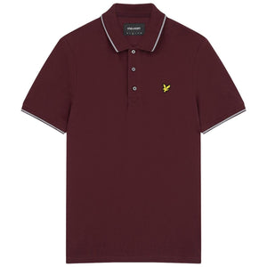 Lyle Scott Tipped Collar Burgundy Polo Shirt