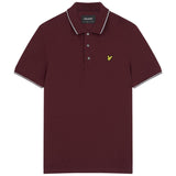 Lyle Scott Tipped Collar Burgundy Polo Shirt