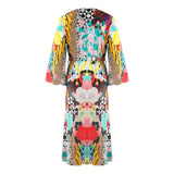 Inoa Womens Monrovian 12001 Bell Sleeved Dress Multi