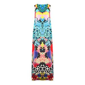 Inoa Womens Monrovian 12001 Flowing Maxi Dress Multicoloured