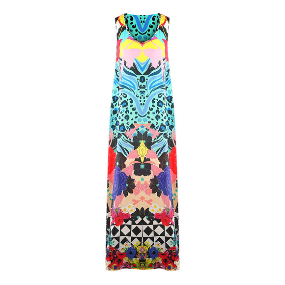 Inoa Womens Monrovian 12001 Flowing Maxi Dress Multicoloured