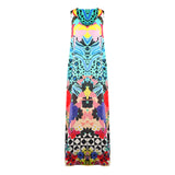 Inoa Womens Monrovian 12001 Flowing Maxi Dress Multicoloured