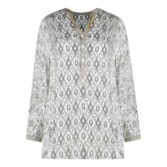 Inoa Womens Neutral 1939 Grey Milano Top Grey