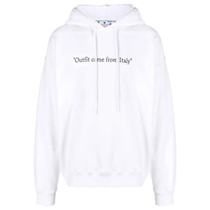 Off White Mens OMBB085C99FLE0070110 Hoodie White