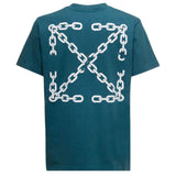Off White Chain Arrow Design Slim Fit Duck Green T Shirt