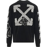 Off White Bricks Logo Long Sleeve Skate Fit Black T Shirt