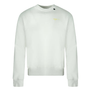 Off White Yellow Black Arrow Back Logo White Sweatshirt