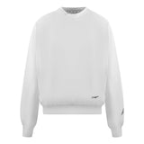 Off White Scribble Diagonal Boxy Crew Neck White Sweatshirt