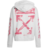 Off White Stencil Spray Diagonal Design Slim Fit White Hoodie