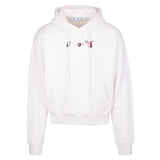 Off White Acrylic Arrow Painted Logo White Hoodie