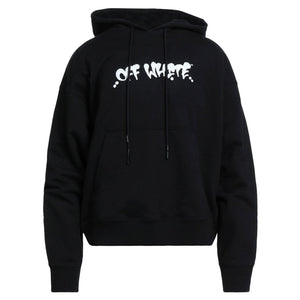 Off White Marker Graffiti Spray Design Logo Black Hoodie