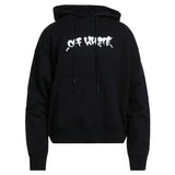Off White Marker Graffiti Spray Design Logo Black Hoodie