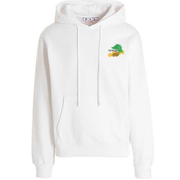 Off White Mens OMBB097S23FLE0040184 Hoodie White