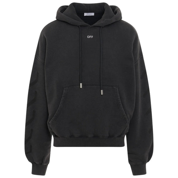 Off White St Matthew Black Oversized Hoodie Ombb118F23Fle0091077