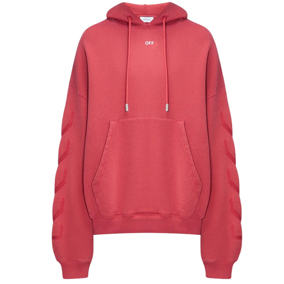 Off-White Mens OMBB118F23FLE0092977 Hoodie Red