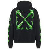 Off White Moon Camera Design Skate Fit Black Zip Up Hoodie