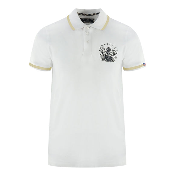 Aquascutum Tipped Aldis White Polo Shirt