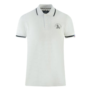 Aquascutum Embossed A Tipped White Polo Shirt