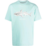 Palm Angels Classic Shark Design Light Blue T-Shirt