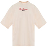 Palm Angels California Logo Oversized Fit Beige T Shirt