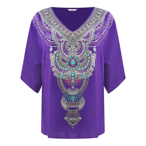 Inoa Womens Purple Crystal Fish Top Purple