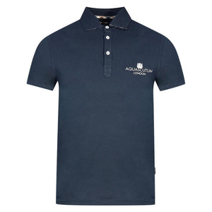 Aquascutum Mens QMP041 85 Polo Shirt Navy