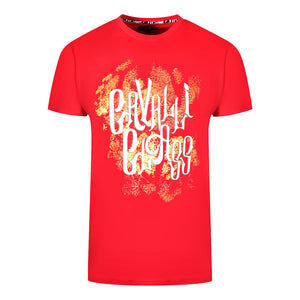 Cavalli Class Bold Logo Red T Shirt