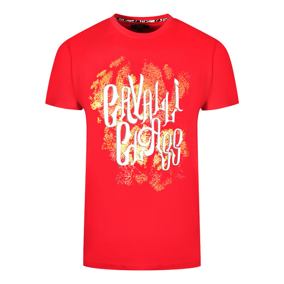 Cavalli Class Bold Logo Red T Shirt