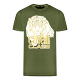 Cavalli Class Large Tiger Logo Green T Shirt