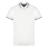 Cavalli Class Twinned Tipped Collar White Polo Shirt