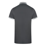 Cavalli Class Twinned Tipped Collar White Logo Black Polo Shirt
