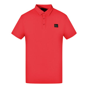 Cavalli Class Patch Logo Bordeaux Polo Shirt