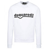 Dsquared2 Classic Raglan Fit Logo White Sweater - Nova Clothing