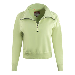 Parajumpers Stand Tisane Green Half Zip Crop Sweatshirt Stand 202