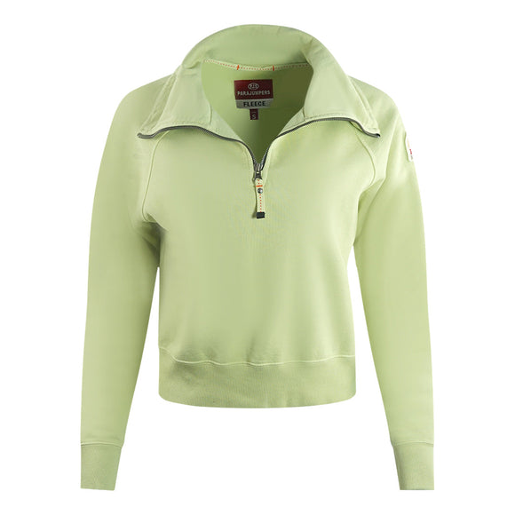 Parajumpers Stand Tisane Green Half Zip Crop Sweatshirt Stand 202