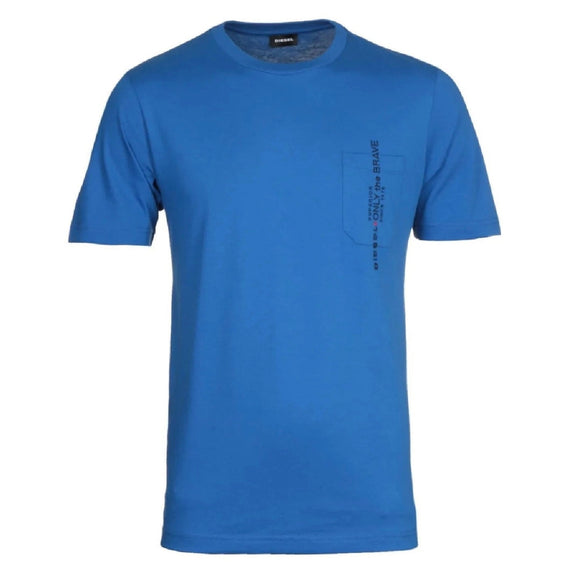 Diesel Mens T Just Pocket 8Hy T Shirt Blue - Style Centre Wholesale