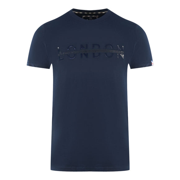 Aquascutum London 1851 Split Logo Navy Blue T Shirt