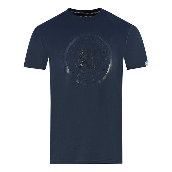 Aquascutum London Circle Logo Navy Blue T Shirt