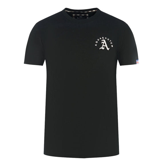 Aquascutum London Embroidered A Logo Black T Shirt