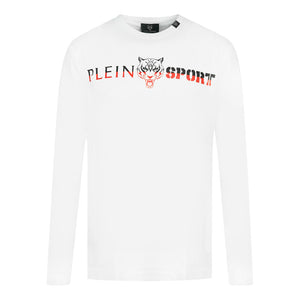 Plein Sport Bold Split Logo White Long Sleeved T-Shirt S