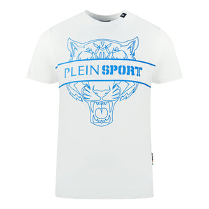 Plein Sport Tigerhead Bold Logo White T Shirt