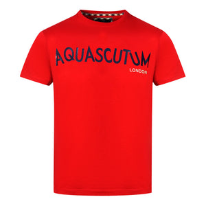 Aquascutum Distorted Logo Red T Shirt