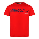 Aquascutum Distorted Logo Red T Shirt