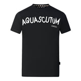 Aquascutum Distorted Logo Black T Shirt