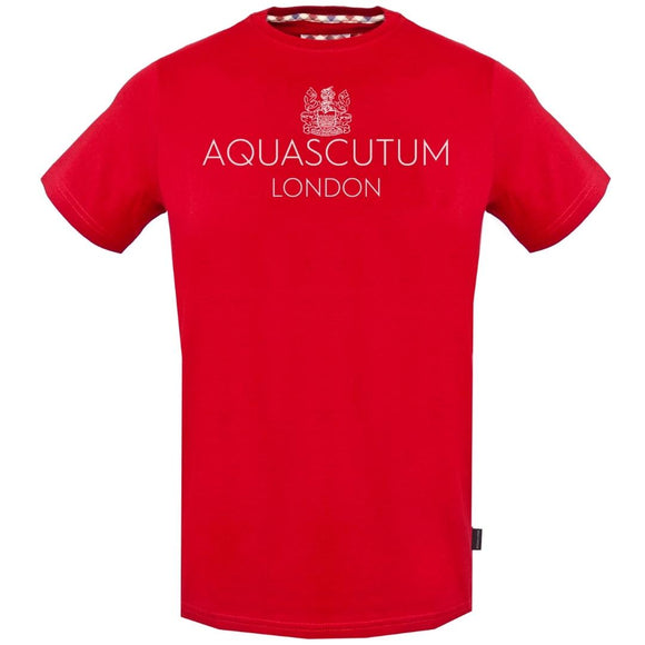 Aquascutum Bold London Logo Red T Shirt