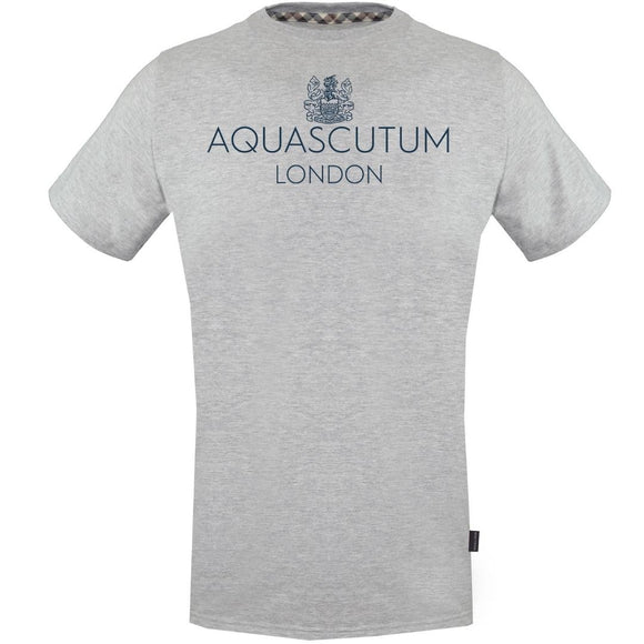 Aquascutum Bold London Logo Grey T Shirt