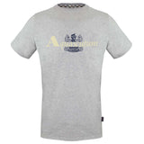 Aquascutum Brand Aldis Logo Grey T Shirt