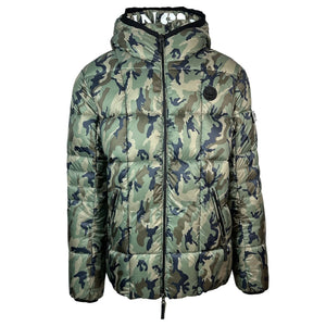 Plein Sport Small Circle Logo Quilted Camo Green Jacket
