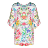 Inoa White Floral Multicoloured Long Sleeve Silk Fish Top White Floral 1947